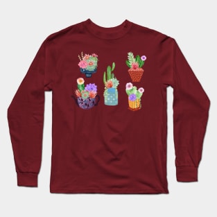 cactus5 flower pot Long Sleeve T-Shirt